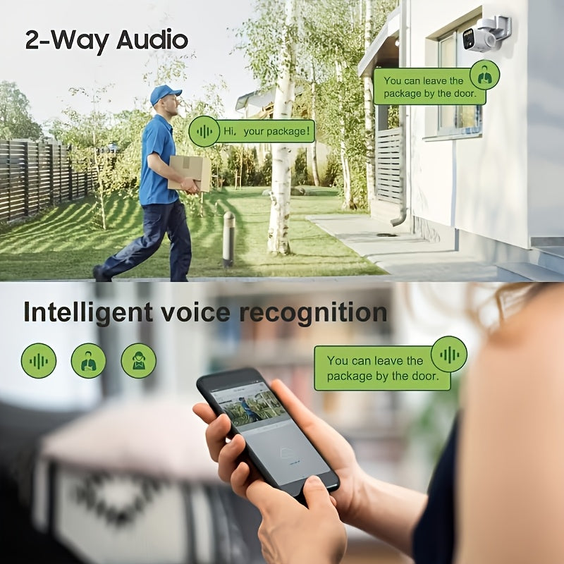 6MP 4G Solar Security Camera by PHANSATIM, Outdoor PTZ with Human Detection, Color Night Vision, Two-Way Audio and 5200mAh Battery, No WiFi Required