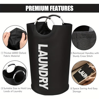 Half-Ring Handle Laundry Basket, Foldable Fabric Clothes Hamper in 16.64, 21.66 or 25.1 gal Options for Bedroom and Laundry Room Organization