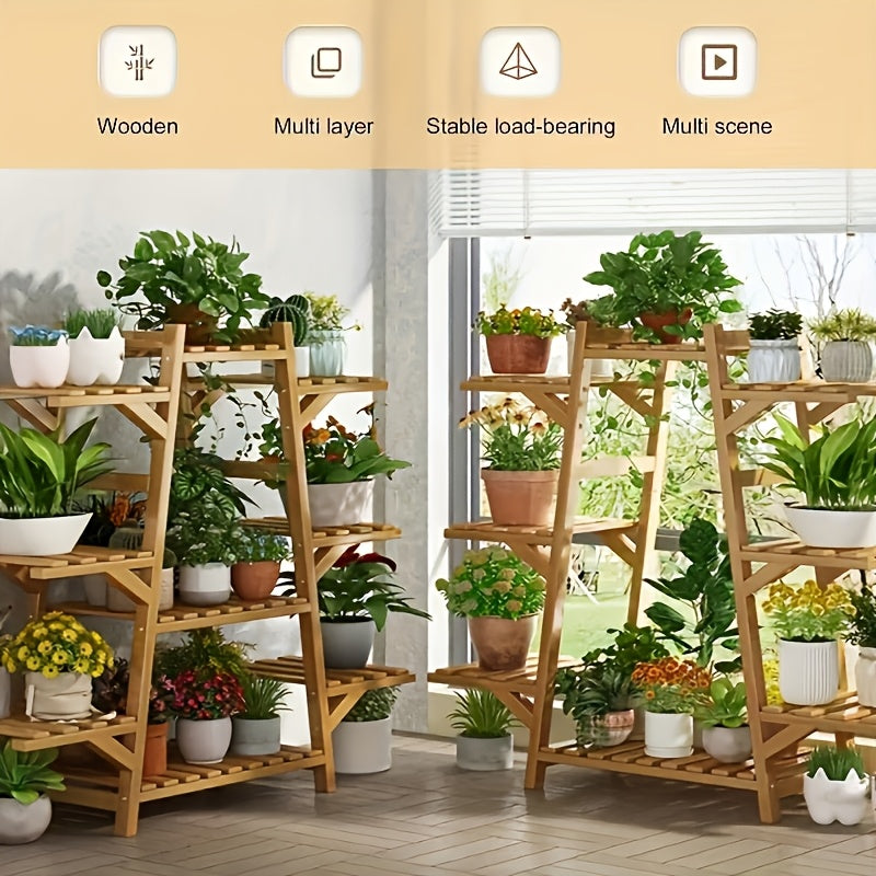 1 Balcony Plant Stand Storage Rack Indoor Succulent & Vine Plant Stand Plant Pot Rack Modern Living Room Floor-Standing Multi-Tier Storage Rack