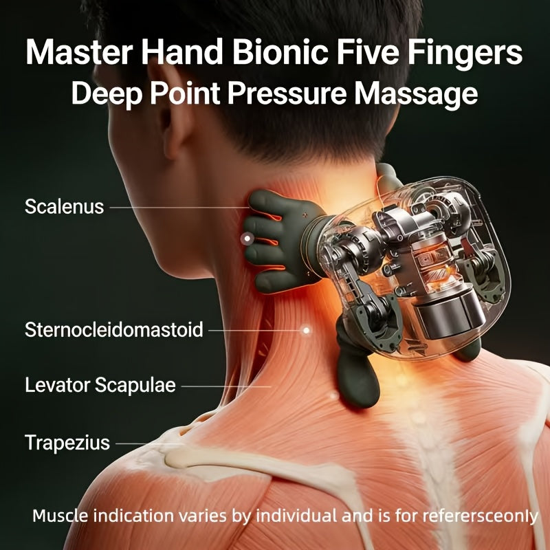 Heated Kneading Massager by IFOXSPACE for Neck, Shoulders and Back, Portable Electric 3D Massage Device in Green with Optional Manual Massage Comb