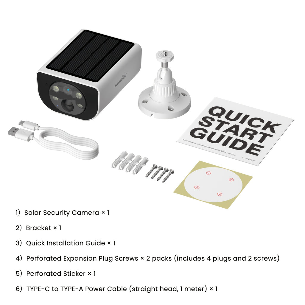 Wansview Solar Security Camera with Listed 3MP Video, Color Night Vision, PIR Human Detection and Two-Way Audio, Outdoor 1 to 4 Pack Options