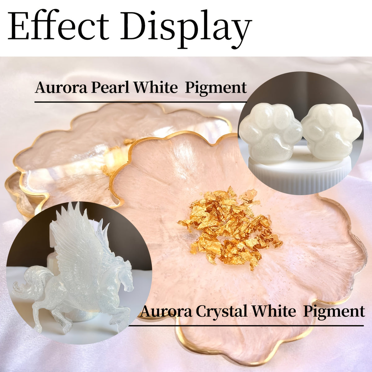 Aurora White Pigment Paste with Listed Synthetic Mica and Shimmering Finish, Crystal White or Pearl White Options for Compatible Art and Decorative Crafts