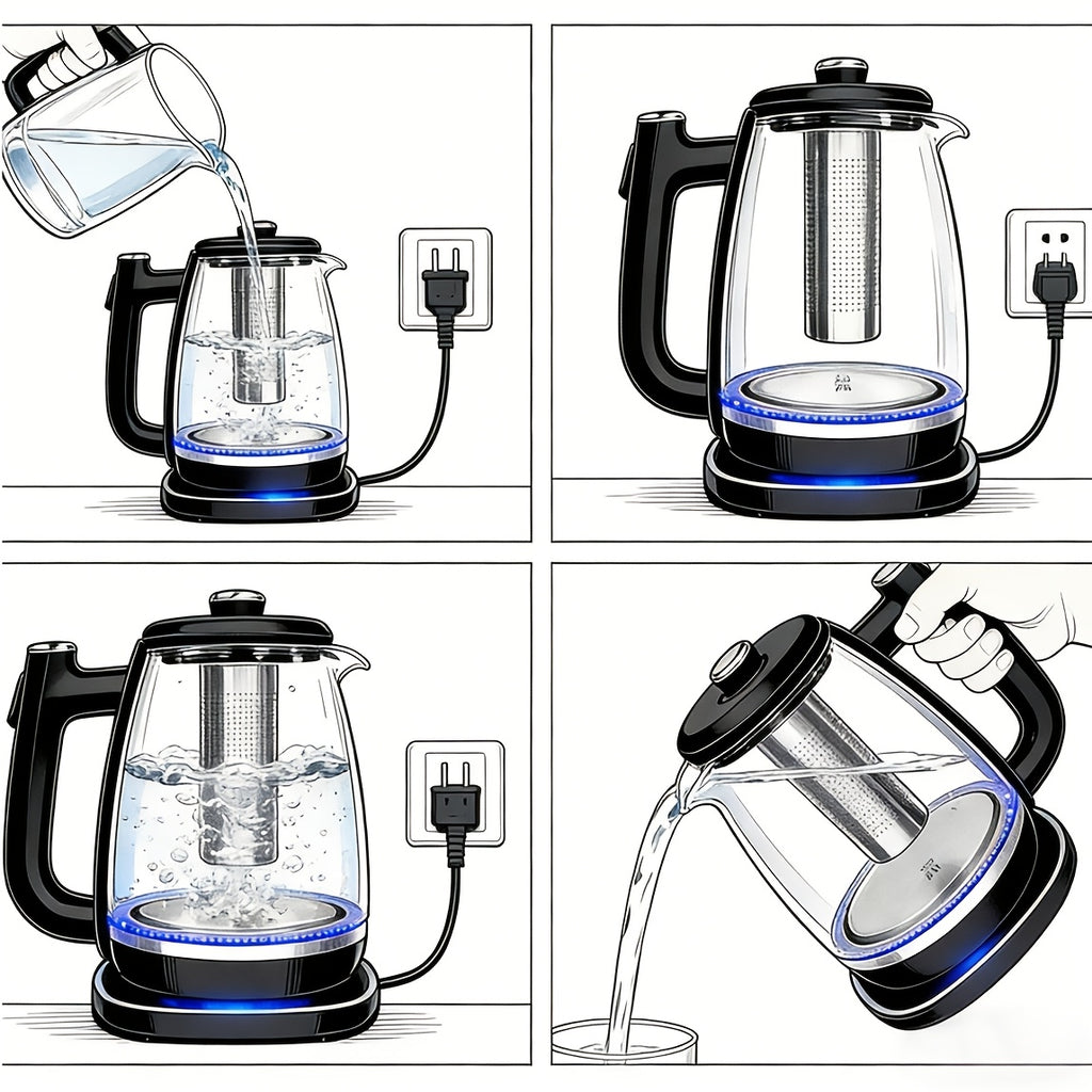Fast Heating Electric Kettle 1150W, Hot Water Boiler with Overheat Protection and Removable Stainless Steel Filter, Easy to Clean Kettle for Tea, Coffee and Daily Drinking Water