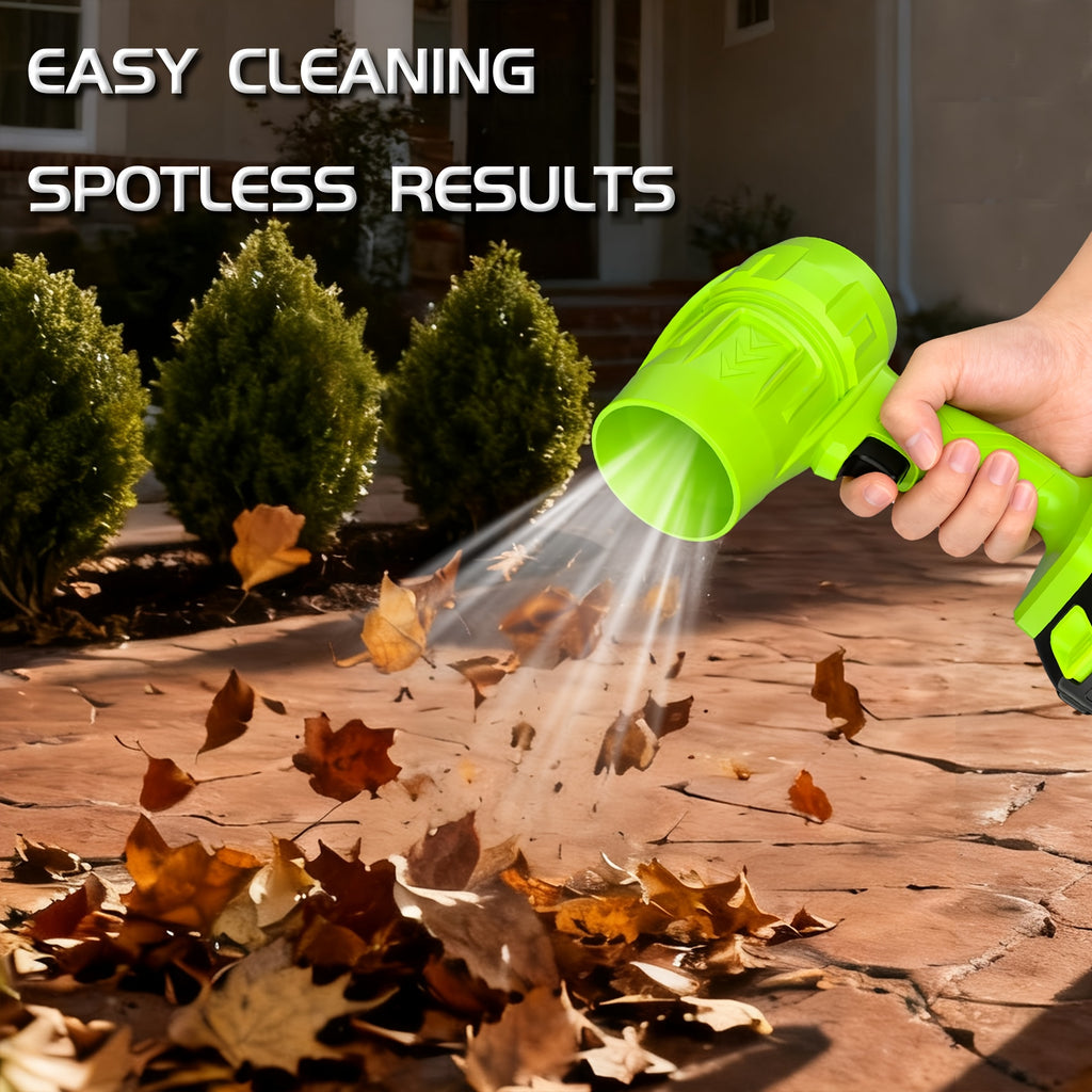 Cordless Turbo Fan Leaf Blower for Outdoor Leaves and Dust, Portable Handheld Cleaning Tool with One- or Two-Battery Accessory Options