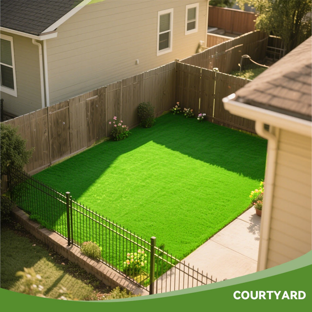 Artificial Turf Outdoor Rug in 5ft x 8ft or 4ft x 10ft Size Options, Fake Grass Mat for Decorative Patio Arrangements, Garden Displays and Backyard Party Planning