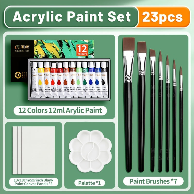Tube Acrylic Paint Set in 23, 29, 35 or 47-Piece Package Options for Adults and Students, Painting Supplies for Compatible Canvas and Decorative Craft Projects