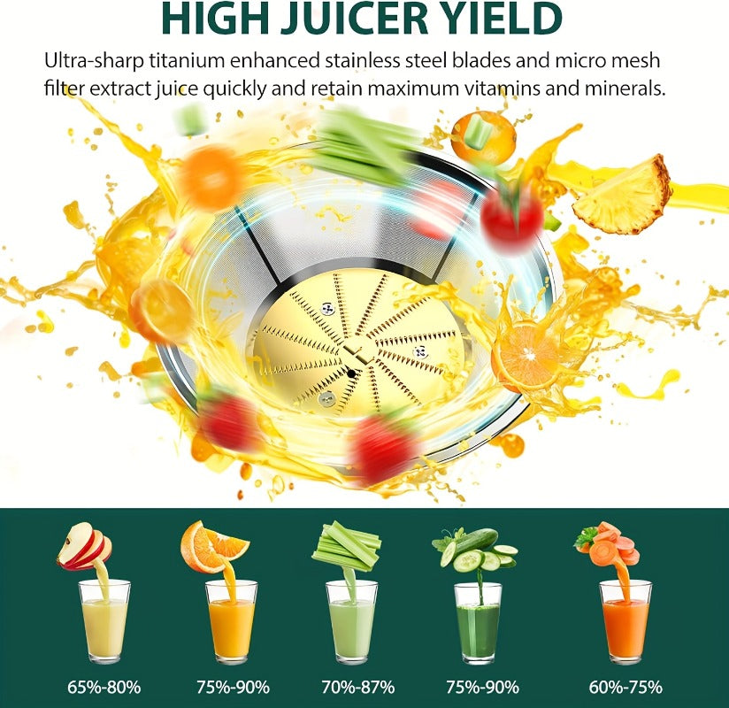 Wide Mouth Juicer with 3-Inch Feed Opening, Three Speed Settings and Detachable Design for Homemade Fruit and Vegetable Juice, Everyday Kitchen Drink Preparation