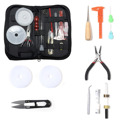 Jewelry Making and Repair Tool Set with Listed Portable Handbag Design, Tool-Only or Metal Accessory Option for DIY Necklace, Bracelet and Earring Projects