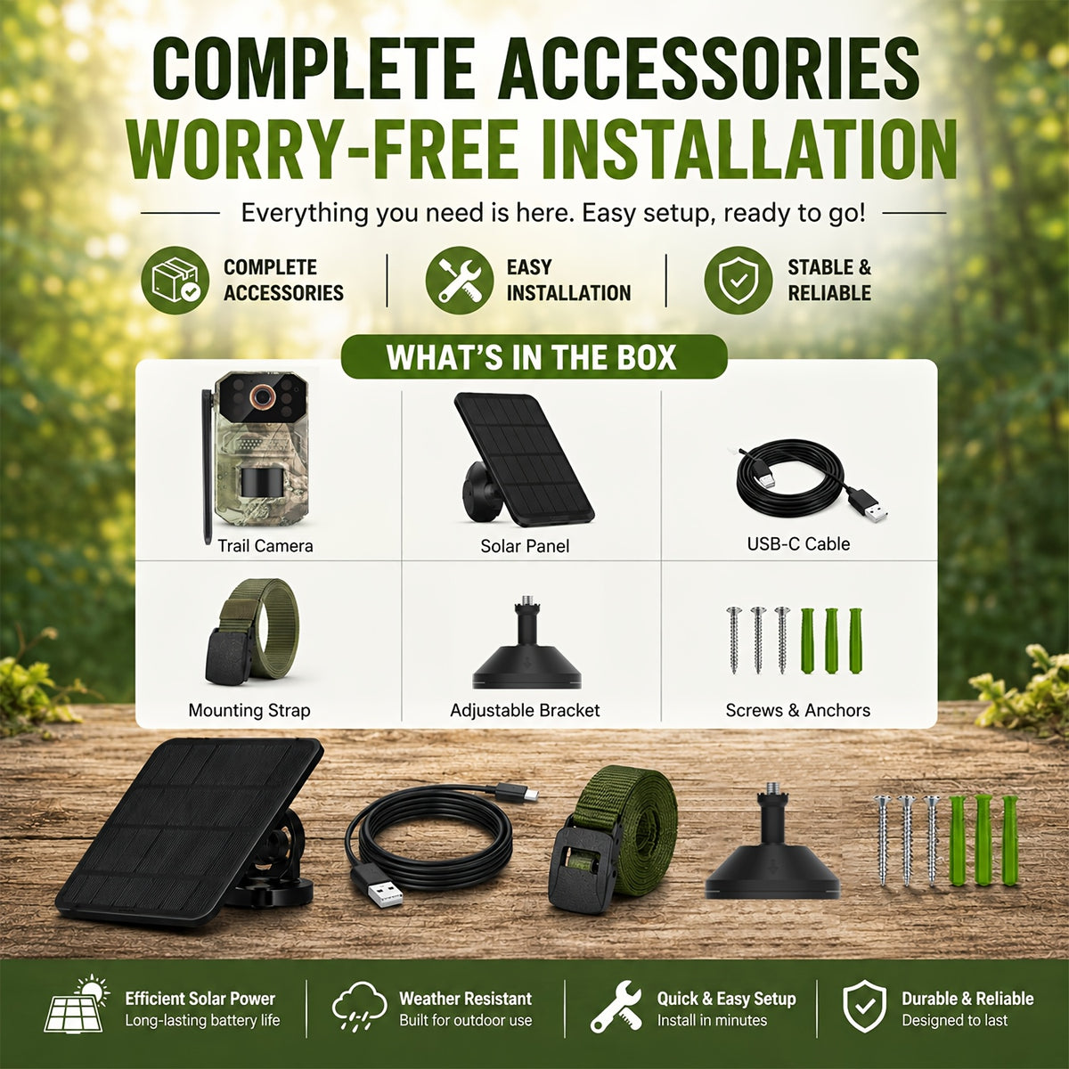 Camouflage Cellular Trail Camera with Listed 3K Imaging, Solar Panel Support, 40ft Motion Detection, Infrared Night Vision and Wide-Angle Lens for Wildlife Observation