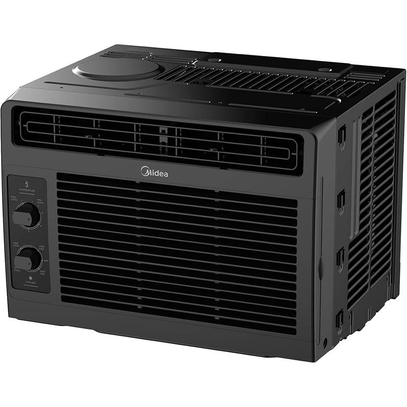 Window Air Conditioner by Midea, 5000 BTU 115V Mechanical Cooling Unit in Black with Two Cooling Settings and Two Fan Speeds for Rooms up to 150 Sq Ft