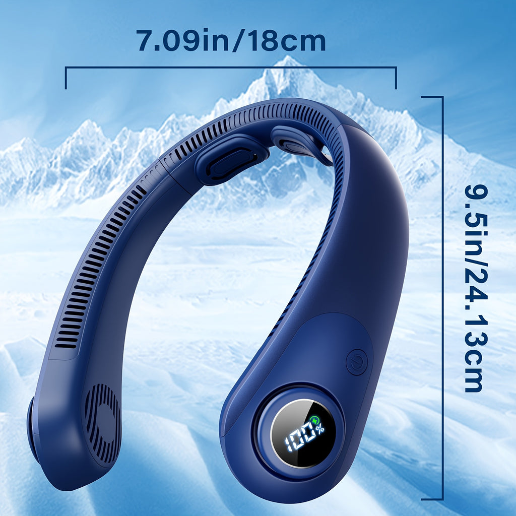 Five-Speed Wearable Neck Fan FZX02, Hands-Free Personal Airflow for Indoor and Outdoor Use in Gray, Dark Blue, Blue, Green or Black for Daily Leisure