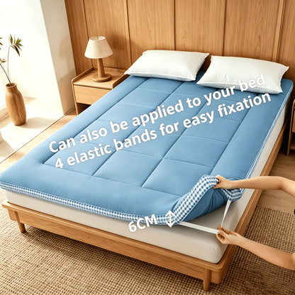Foldable Floor Mattress with Listed Soft Fluffy Feel and Tatami-Style Design, Seven Color Choices and Twin, Full, Queen or King Labels for Guest Room Lounging