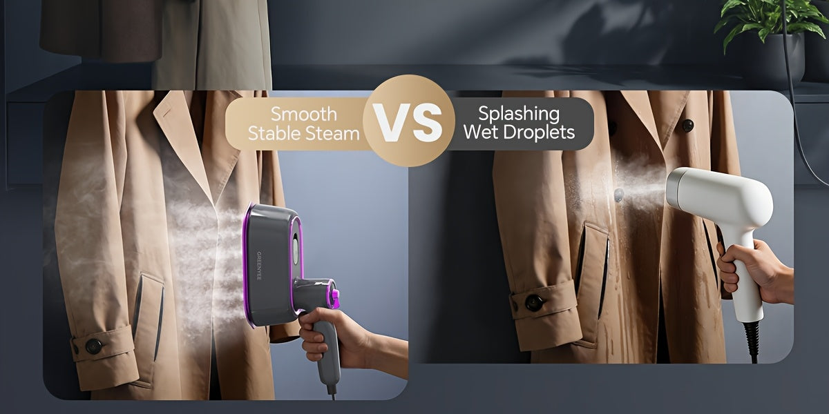 Mini Travel Steam Iron with Foldable 180-Degree Handle, Portable Handheld Garment Steamer for Compatible Clothing, Dry Ironing and Everyday Wrinkle Care