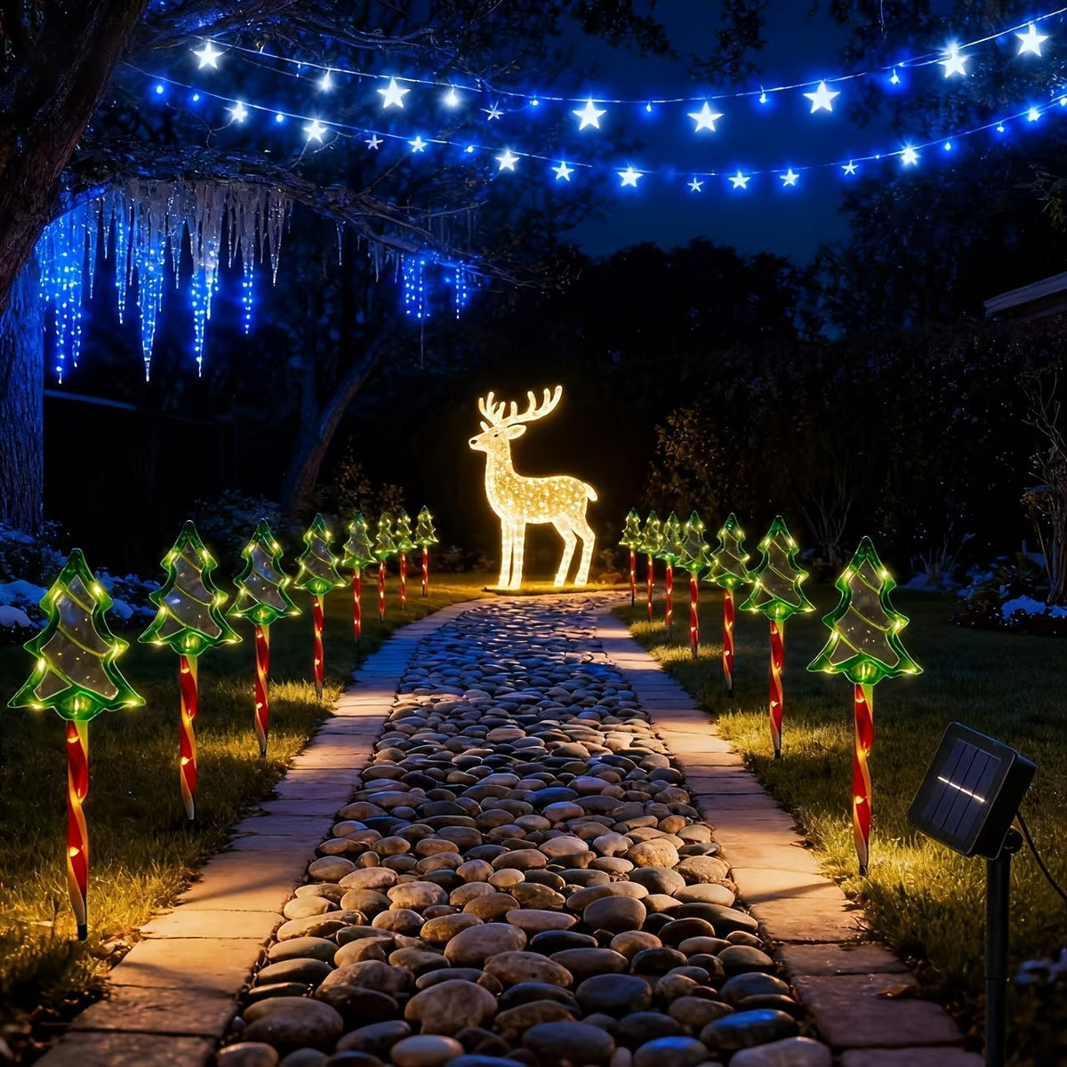 Solar Candy Cane Lights with Listed Red and White Striped Design, Eight Lighting Modes and 8/16-Pack References for Christmas Garden and Holiday Yard Decorating