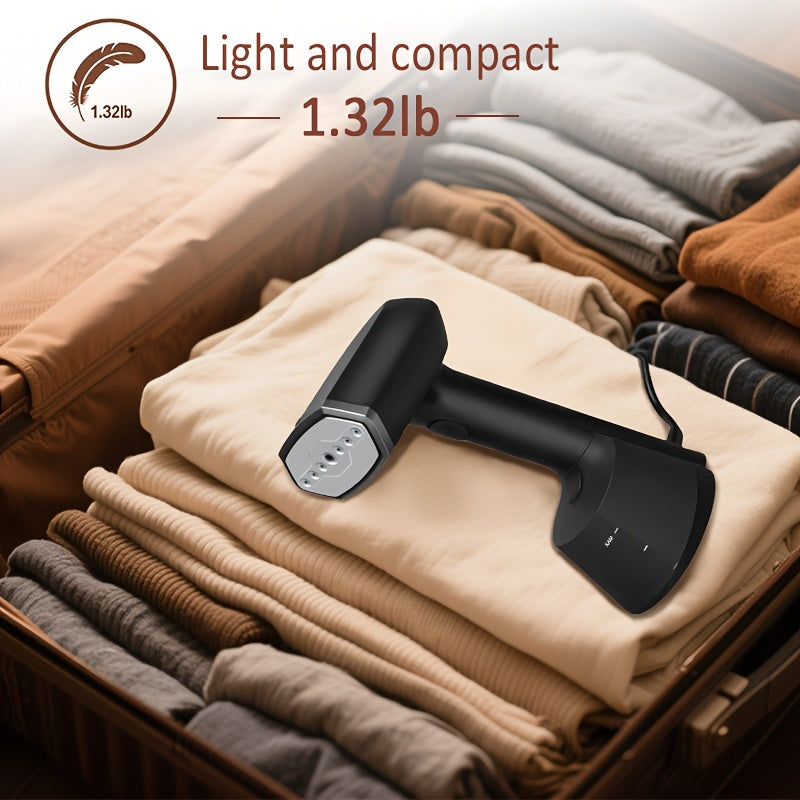 9.13oz Large Tank Clothes Steamer, 30-Second Fast Heat Handheld Garment Wrinkle Remover with Ergonomic Handle and Detachable Base, Compact Portable Steam Iron for Shirts, Dresses and Suits at Home and Travel