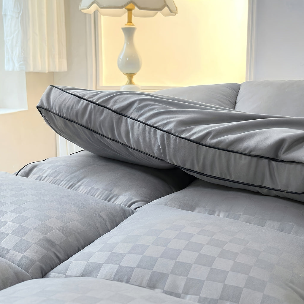 Soft Buffer Mattress Pad with Enclosed Edge Design, Twin to California King Size Options in Grey, Black, Thickened Blue or Upgraded White for Bedroom Bedding
