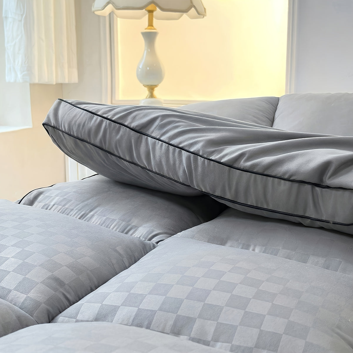 Soft Buffer Mattress Pad with Enclosed Edge Design, Twin to California King Size Options in Grey, Black, Thickened Blue or Upgraded White for Bedroom Bedding