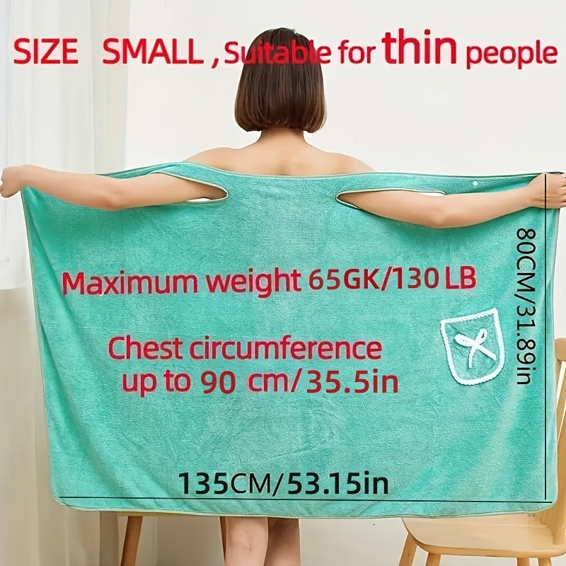 Strapless Bath Towel Wrap with Bow-Knot Closure, 100% Polyester Coral Fleece Fabric, Small and Large Size Options for Adult Bath and Beach Routines