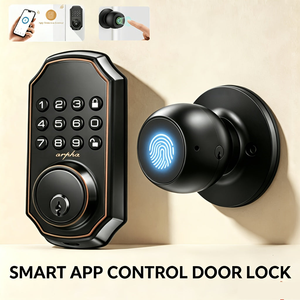 Digital Keypad Door Lock for Compatible Home and Apartment Doors, Keyless Entry with Black and Silvery Options, Single and Two-Piece Lock Selections
