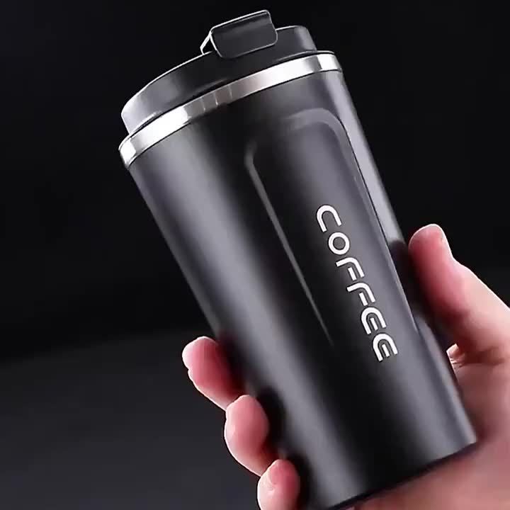 Vacuum Insulated Travel Mug, Black 510ml Stainless Steel Coffee Tumbler with Double-Wall Construction for Reusable Tea and Everyday Office Drink Routines