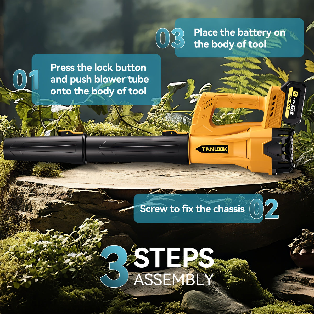 Extended-Nozzle Cordless Leaf Blower, Anti-Slip Handle with Yellow One- or Two-Battery Choices and Selected Six-Speed Models for Lawn, Patio and Yard Cleanup