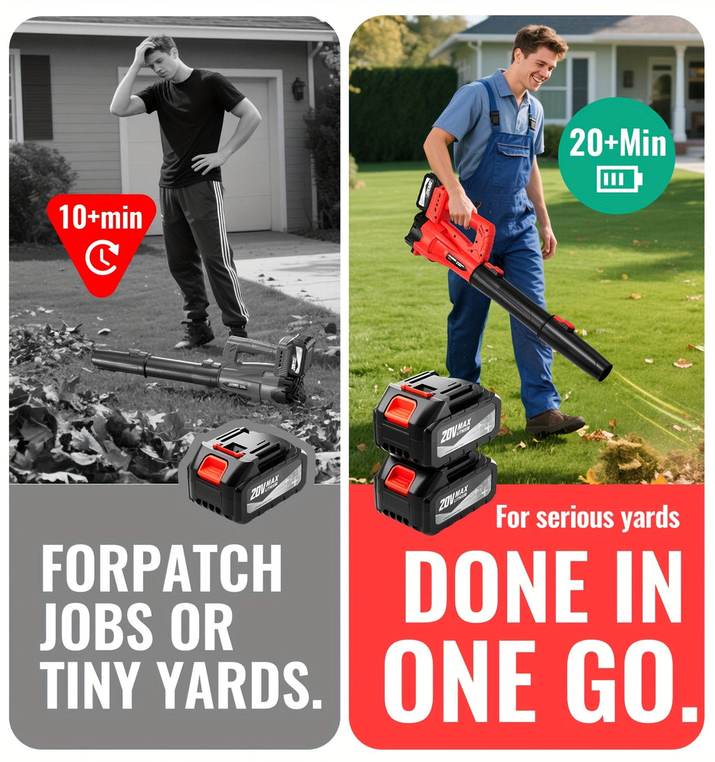 Mini Cordless Leaf Blower with One Listed 2000mAh Battery, Handheld Yard Cleanup Tool with Source 160MPH Claim and Charger Wording for Lawn and Patio Tasks