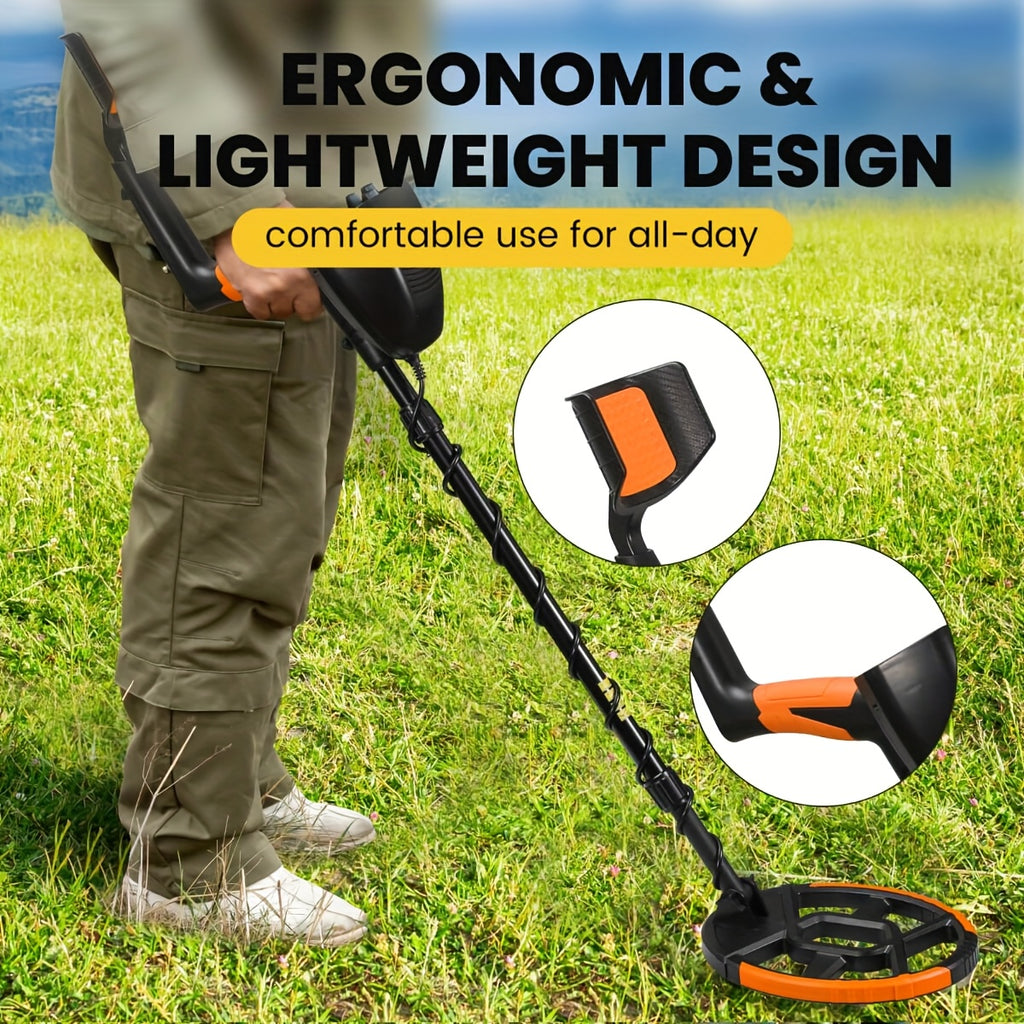 Outdoor Metal Detector with Listed 8-Inch Search Coil, LCD Display and Four Modes, Green, Yellow or Basic Version Options for Garden and Yard Hobby Searching