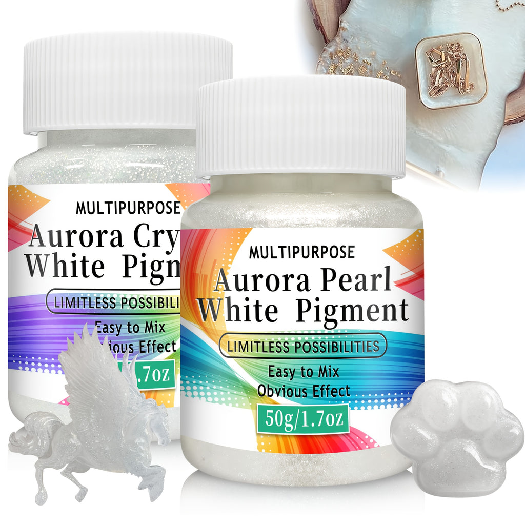 Aurora White Pigment Paste with Listed Synthetic Mica and Shimmering Finish, Crystal White or Pearl White Options for Compatible Art and Decorative Crafts