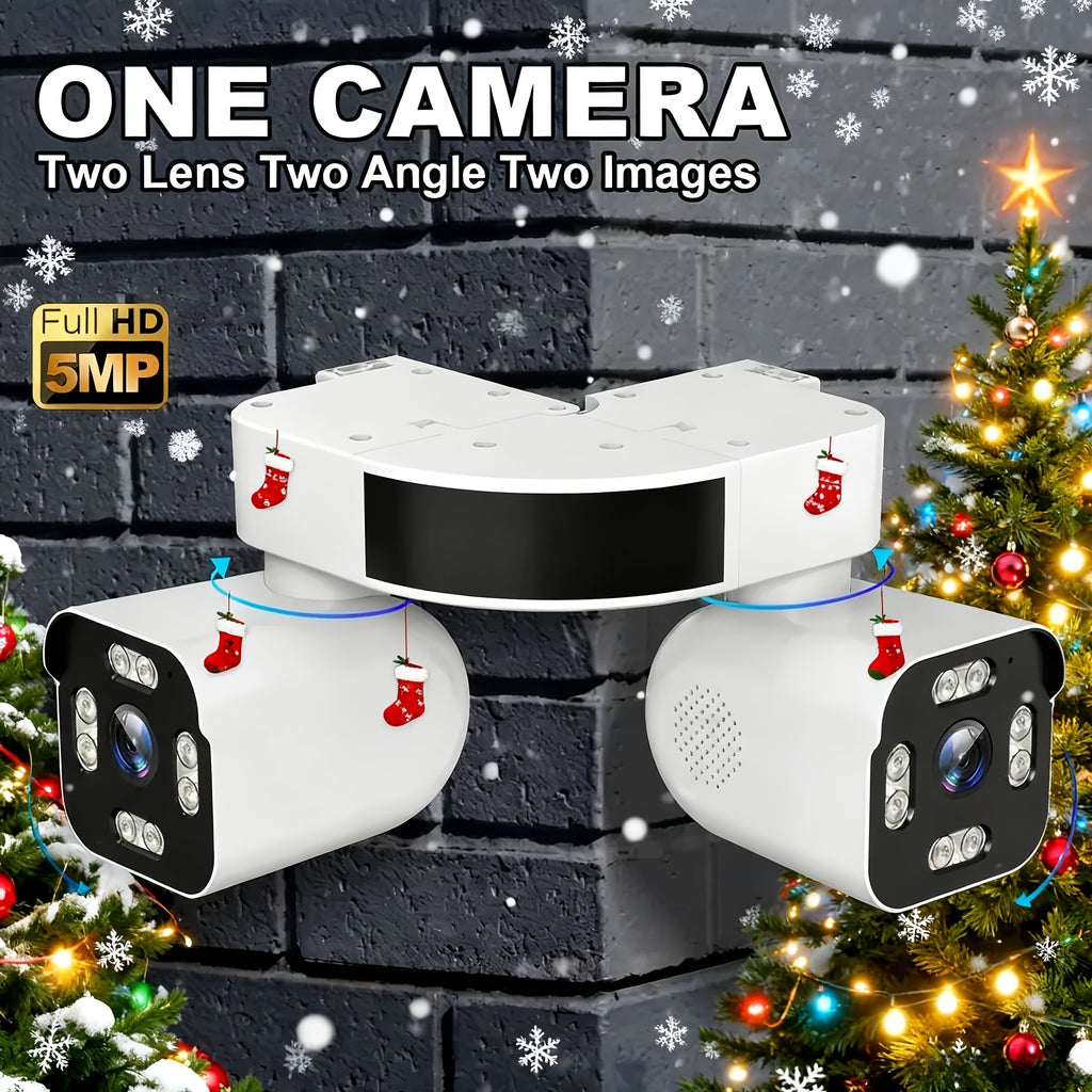 10X Zoom Security Camera with 5MP Dual Lenses, 355° PTZ, 2.4GHz WiFi, Color Night Vision, Two-Way Audio and Motion Tracking for Outdoor Home Monitoring