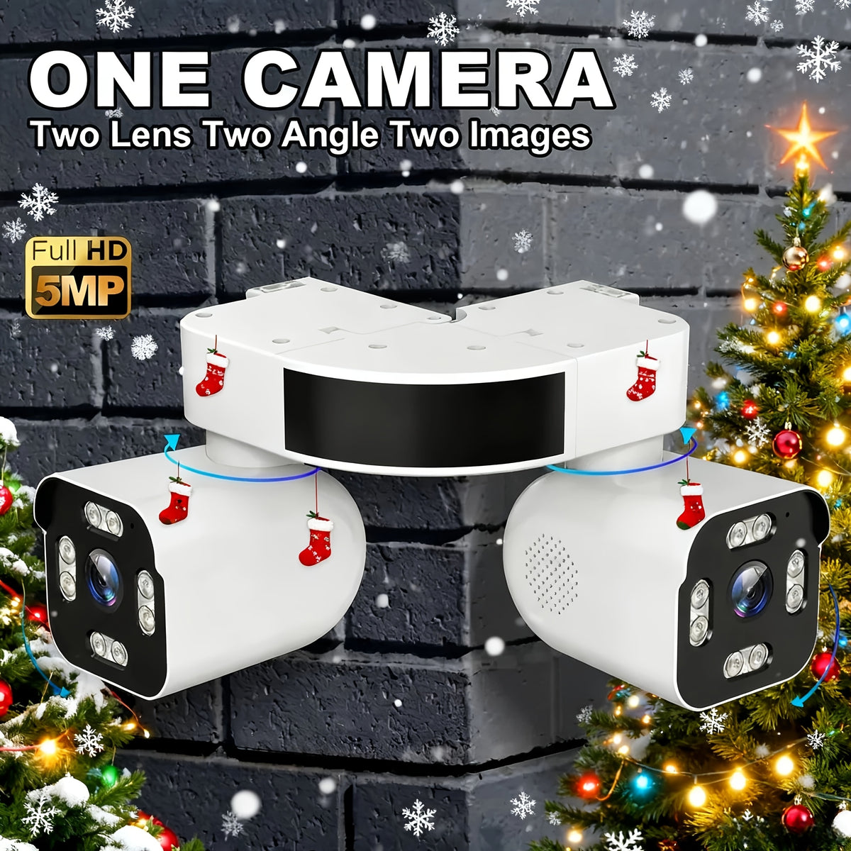 10X Zoom Security Camera with 5MP Dual Lenses, 355° PTZ, 2.4GHz WiFi, Color Night Vision, Two-Way Audio and Motion Tracking for Outdoor Home Monitoring
