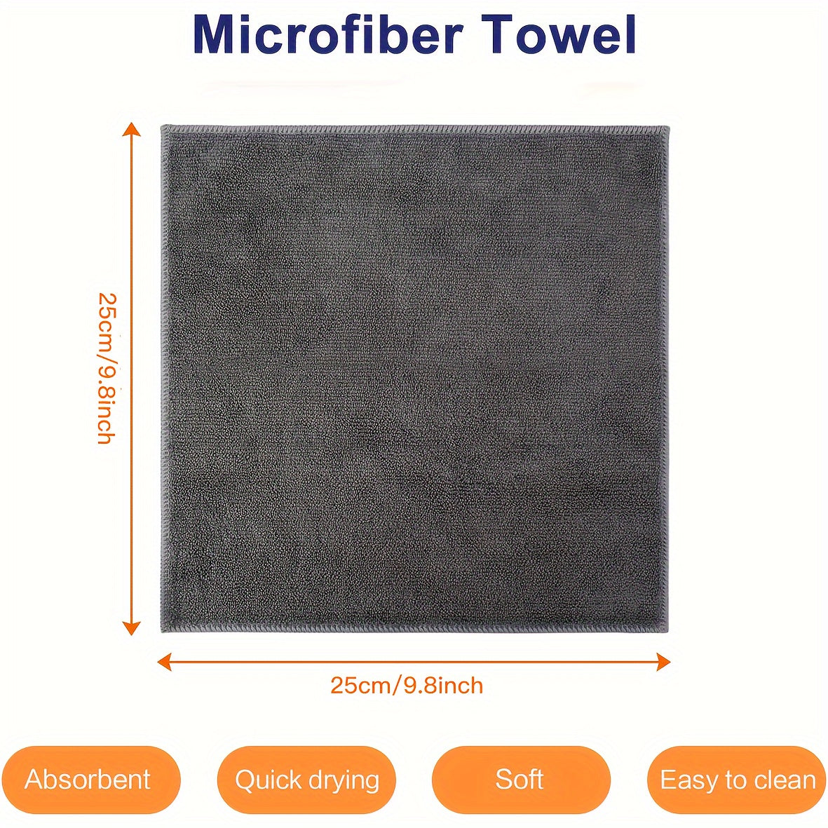 Dishwashing Cloths in Microfiber, Five-Piece Household Cleaning Towel Pack for Compatible Kitchen Surfaces, Bathroom Wiping and Everyday Cleanup