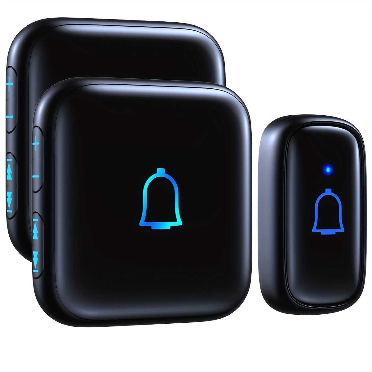Wireless Doorbell Chime Kit with 1 Button and 2 Chimes, 56 Melodies, 7 Volume Levels and Mute Mode, Listed 1000ft Range for Home and Office