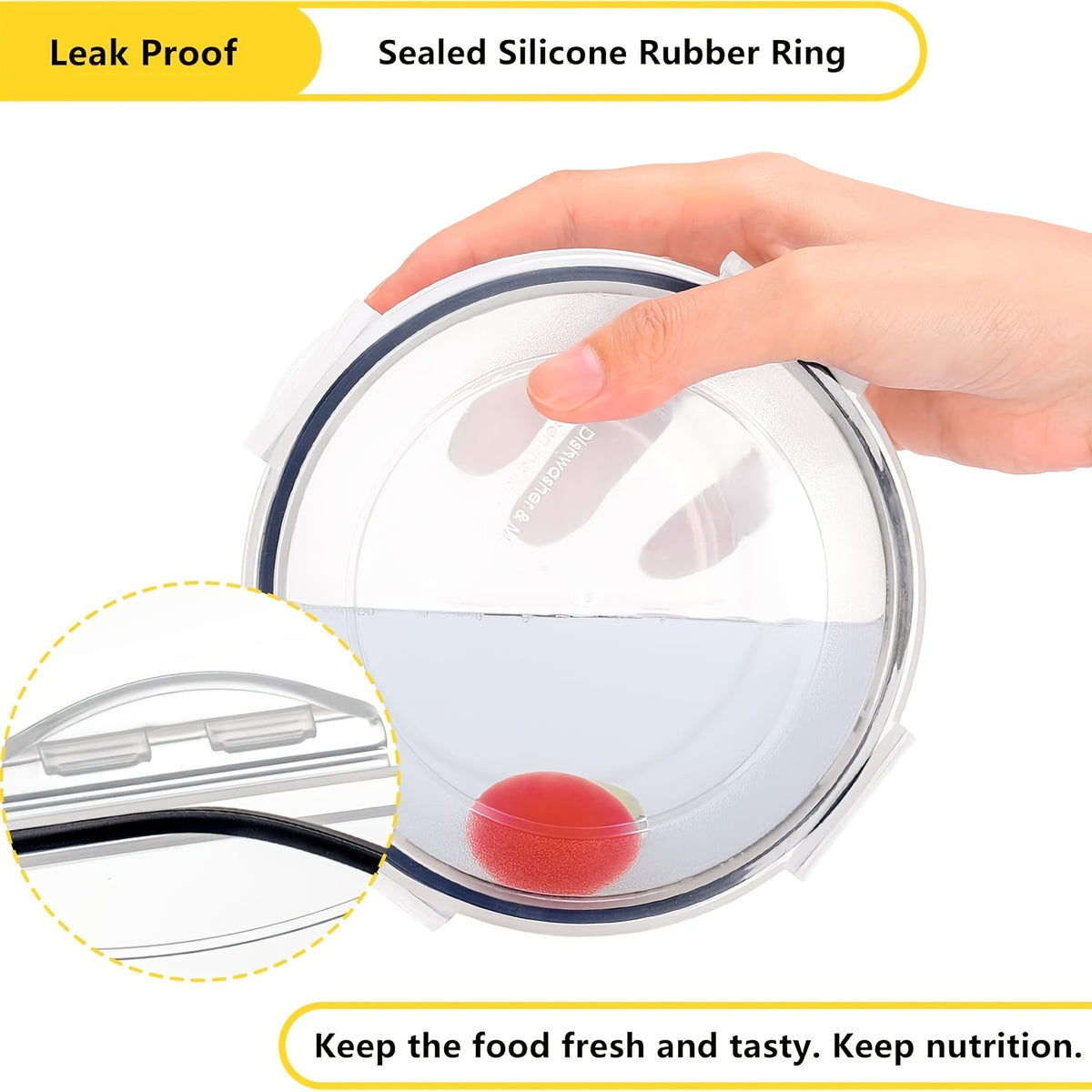 Round PP Food Storage Containers with Lids, 12-Piece Set of Six Stackable Plastic Meal Prep Bowls and Six Covers for Everyday Kitchen Organization