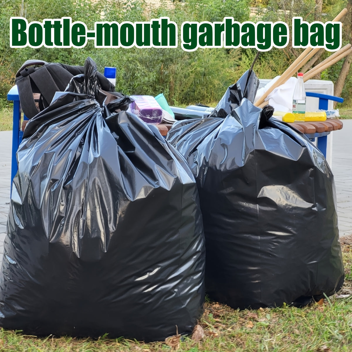 65 Gallon Black Trash Bags in 25, 50 or 100-Count Packs, Large Disposable Garbage Can Liners for Household Cleanup, Garden Waste and Business Use