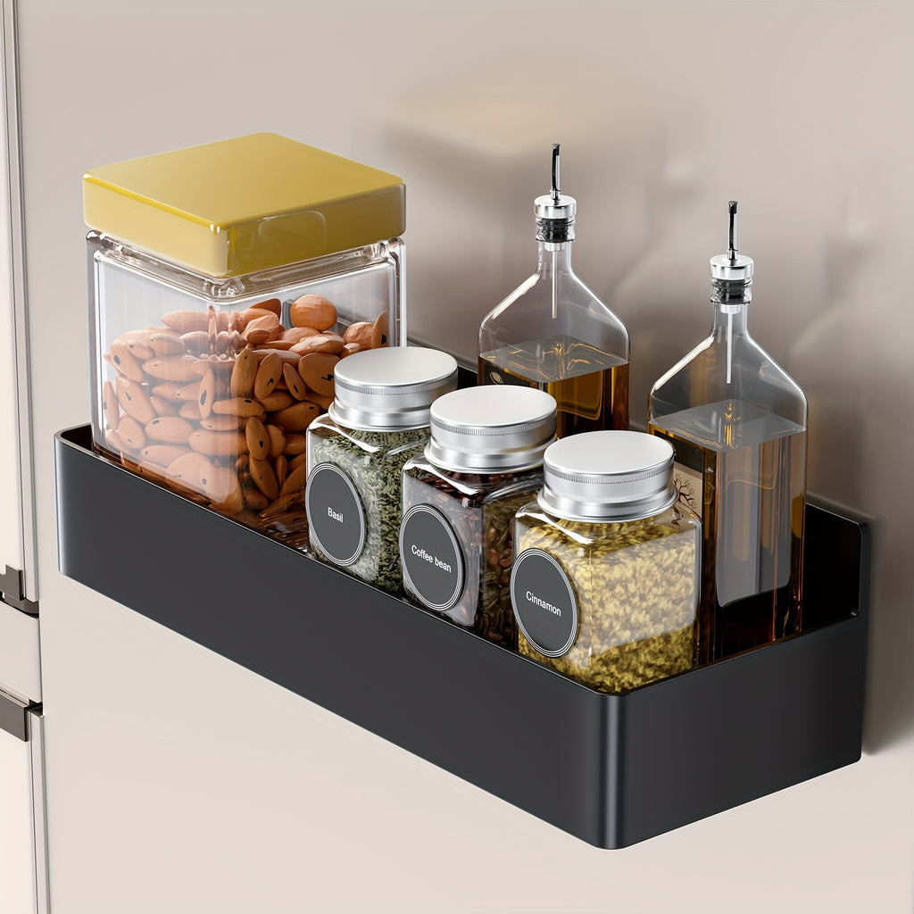 Magnetic Refrigerator Spice Organizer Set with Five- or Six-Piece Options, Small Square Box or Tissue Holder Configurations and Listed Four Hooks for Kitchen Storage