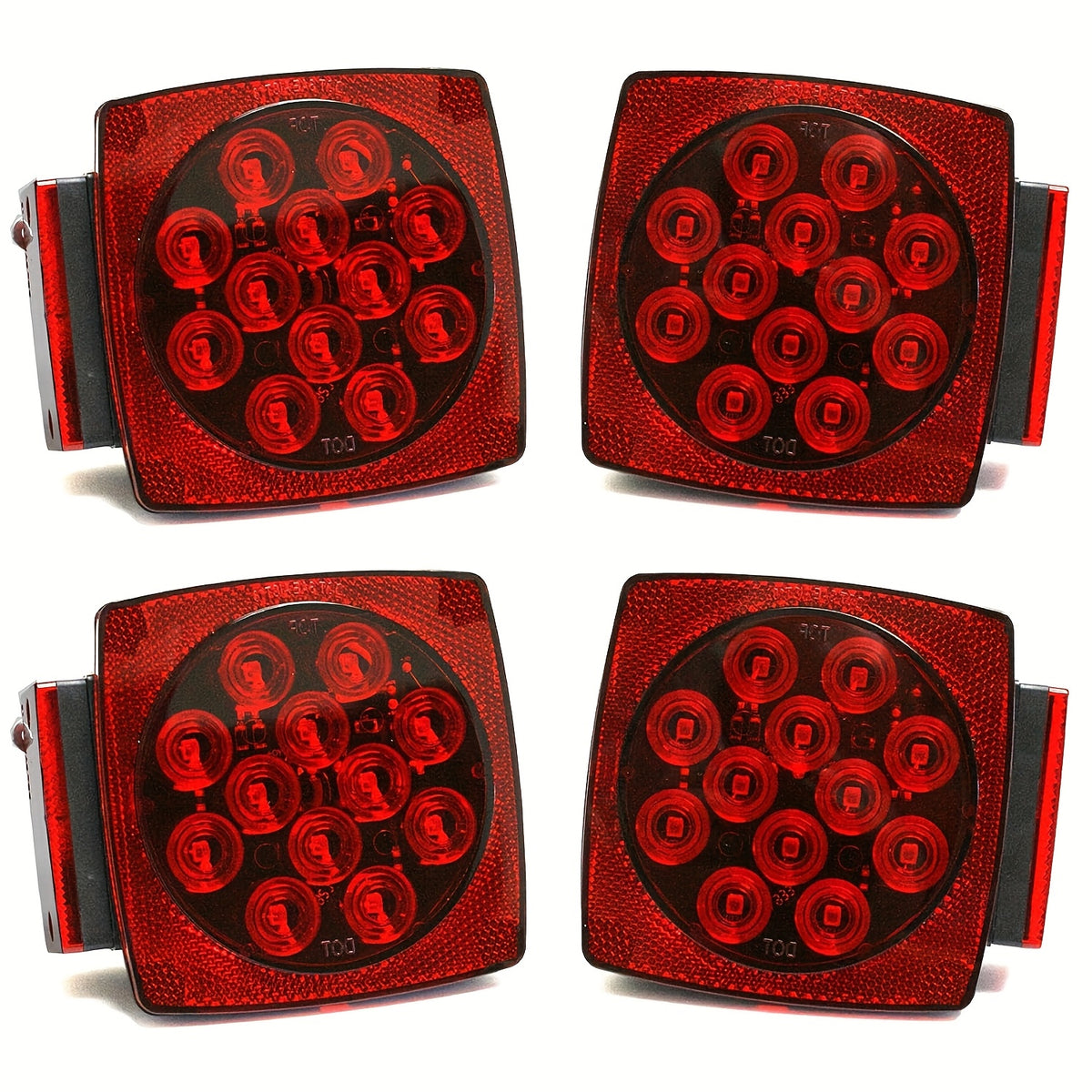 12V LED Trailer Lights with Square Stop, Tail and Turn Signal Lighting References, Light Pack Selections and Optional 29FT Trailer Wiring Kits