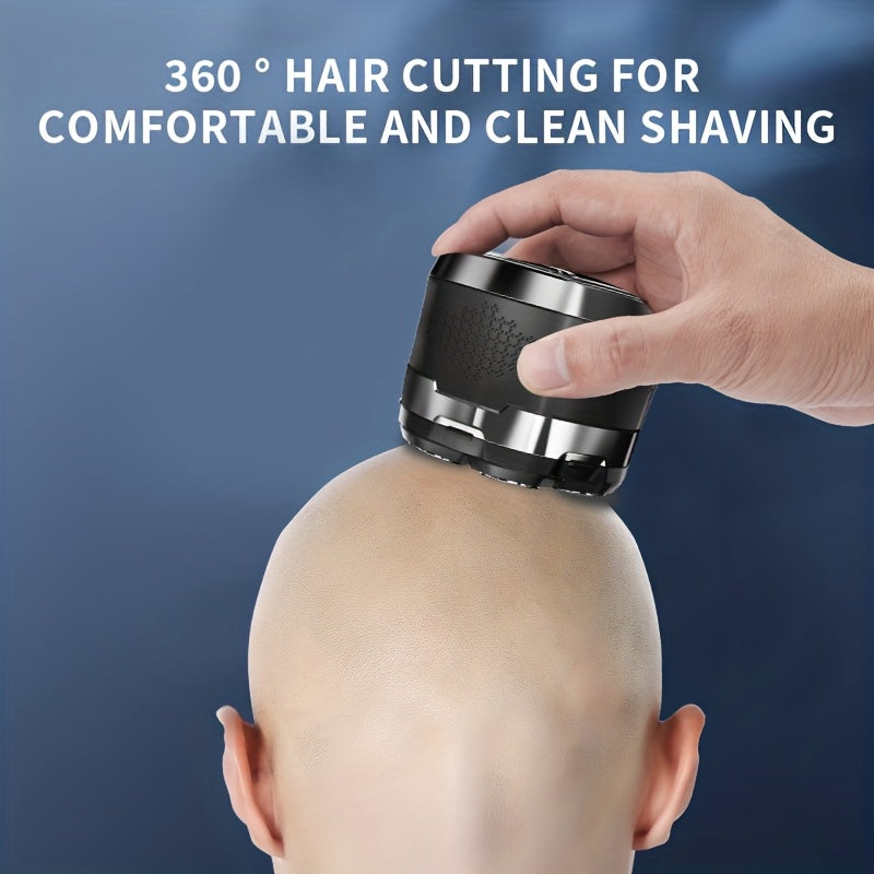 7D Bald Head Shaver in Blue for Men, Cordless Rechargeable Electric Grooming Device with LED Display, Magnetic Blade and Listed IPX6 Wet and Dry Use