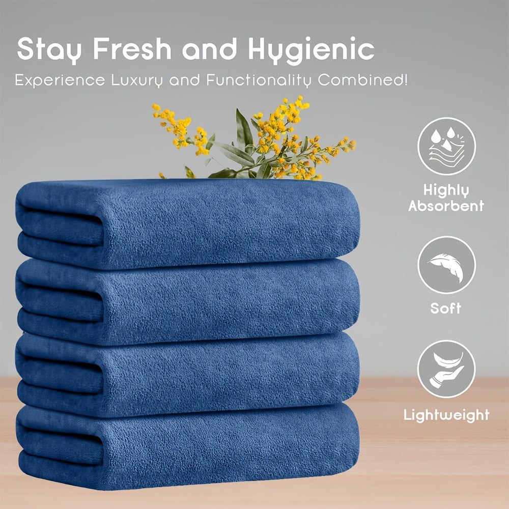 31 x 62 Inch Bath Towels Set of 4, Listed 285 GSM Lightweight Plush Bathroom Towels with Quick-Dry Design and Five Color Choices for Everyday Shower Routines
