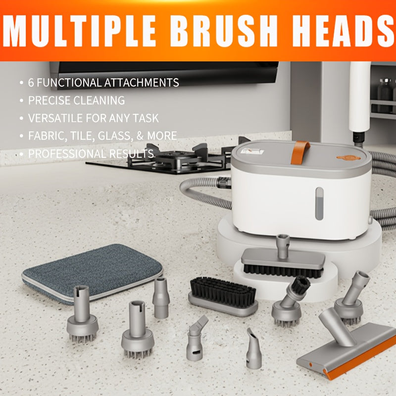 Multi-Function Handheld Steam Cleaner with Listed 38.89 Oz Capacity, White Professional Edition or Basic Version for Compatible Kitchen, Bathroom and Upholstery Surfaces