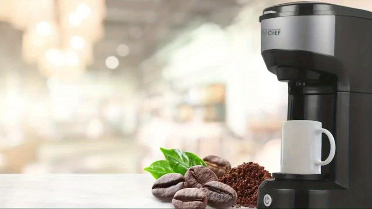 3-in-1 Coffee and Tea Maker for K-Cup Pods and Ground Coffee, Compact Single-Serve Brewer with Water Reservoir for Home Kitchens and Offices