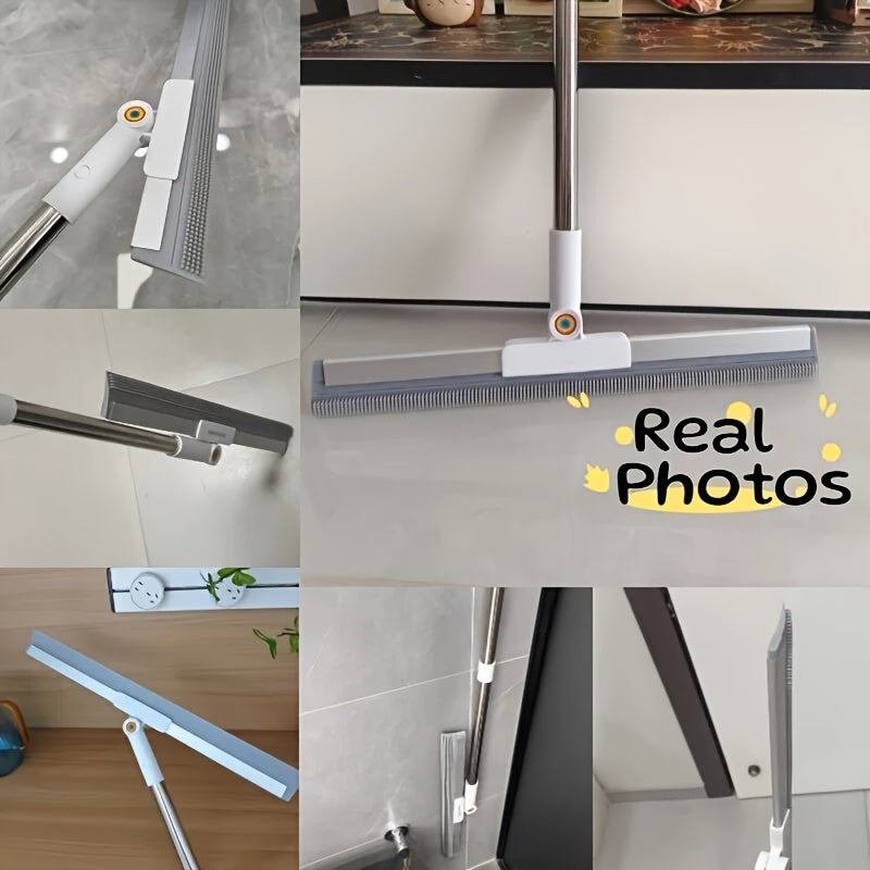 Pet Hair Removal Floor Broom, Long-Handle Household Cleaning Tool with 30cm, 40cm or 50cm Size Labels for Compatible Tile, Carpet and Everyday Room Cleanup