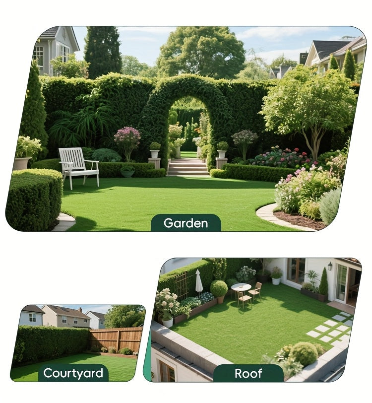 Artificial Grass Rug in Green, 5ft x 8ft or 4ft x 10ft Turf Mat Options for Decorative Garden Areas, Backyard Landscaping and Outdoor Party Displays