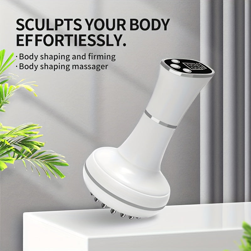 Electric Meridian Massager Handheld, Full Body Acupoint Scraping and Pressing Massager with USB Charging, Smart Body Massager for Abdomen, Legs, Back, Shoulders and Neck Relief, Guasha Massage Tool for Daily Self-Care, White and Black