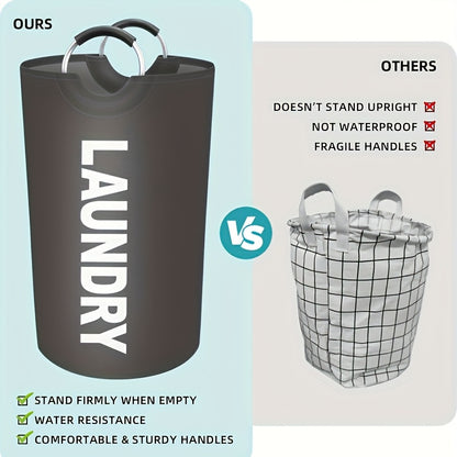 Foldable Laundry Basket with Padded Carry Handles, Stand-Alone Clothes Hamper in Six Colors for Bedroom and Laundry Room Organization