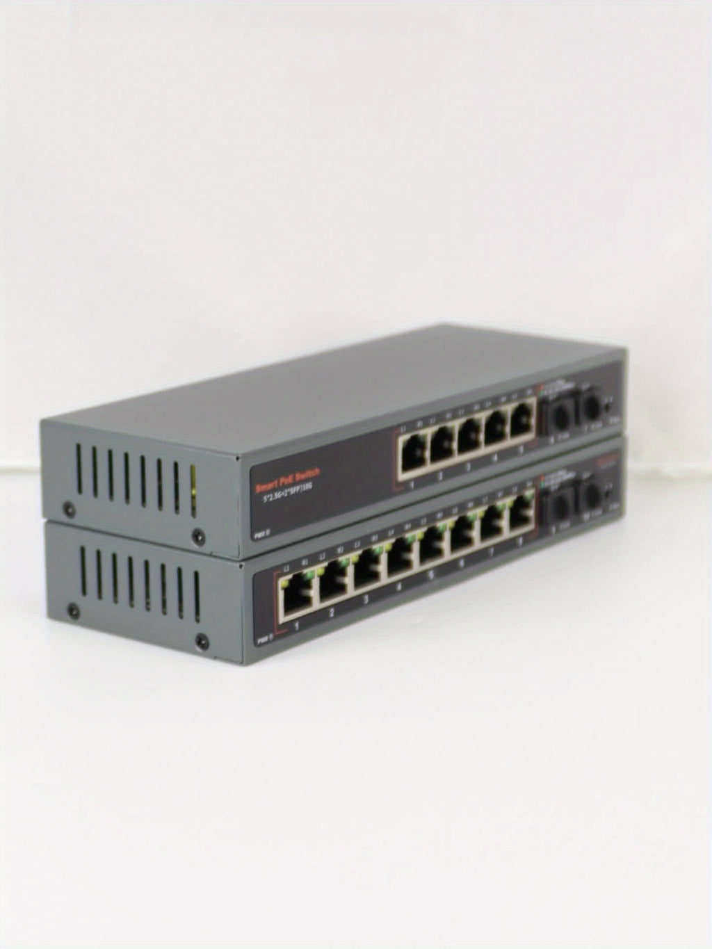 Ten-Port 2.5G Ethernet Switch in Black with Eight Listed RJ45 Ports and Two 10G SFP+ Slots, Fanless Metal Plug-and-Play Network Device for Compatible NAS and PCs