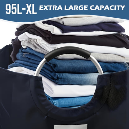 Foldable Laundry Basket with Padded Carry Handles, Stand-Alone Clothes Hamper in Six Colors for Bedroom and Laundry Room Organization