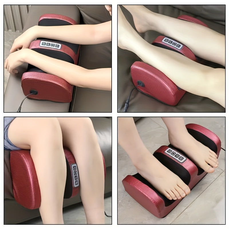 Multifunctional Foot Massager in Black or Red with Listed Acupressure, Leg and Arm Use for Instruction-Guided Home Relaxation and Adult Gift Ideas