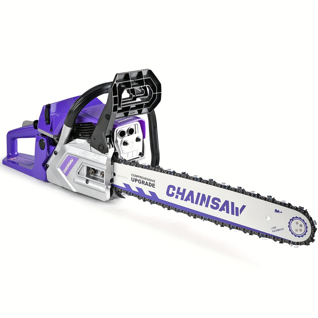 Gas Chainsaw with Anti-Vibration Handle, 62cc 2-Stroke Wood Cutting Saw with Listed 20-Inch Guide Bar for Experienced Adult Ranch and Farm Users