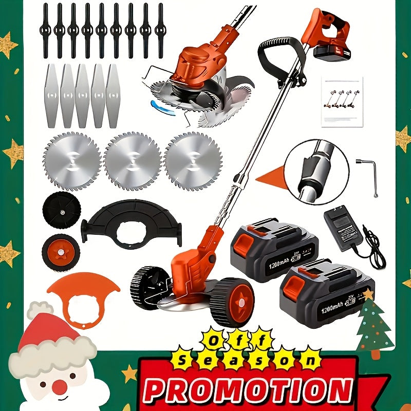 Cordless Garden Weeder with Listed Three Blade Types and Lithium Battery Power, Multiple Color and Upgraded, Enhanced or Courtyard Packages for Adult Yard Care