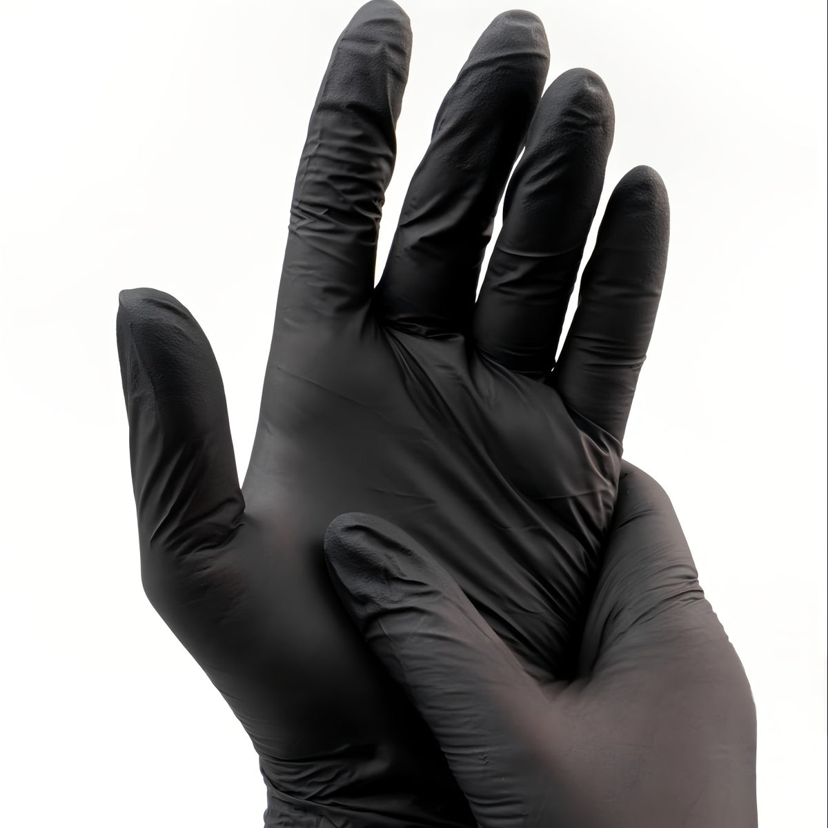 5.6 Mil Black Nitrile Disposable Gloves, 50-Piece Pack with Textured Fingertip Wording and S, M, L or XL Sizes for Everyday Household and Kitchen Cleaning